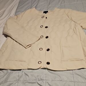 Lumiere Cream Puffer Jacket with Relaxed Fit